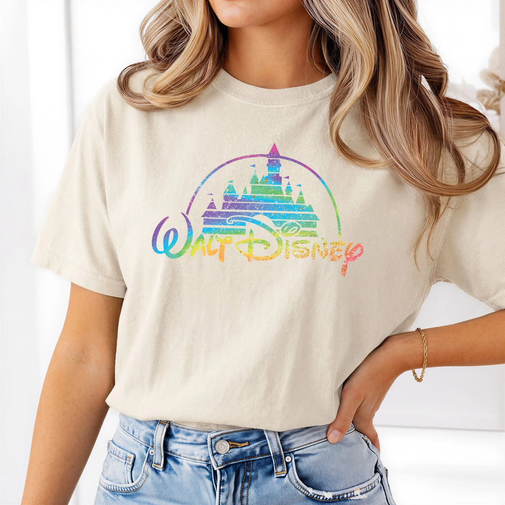 Rainbow Walt Disney Castle Disney t-shirt, Disney fashion, Disney clothes, Disney tops, Disney tee, Disney lover