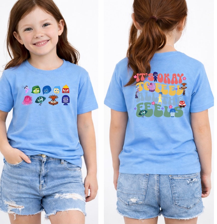 Inside Out Its Ok To Feel Disney Kids T-Shirt | Disney Everyday Tee | Disney Outfit