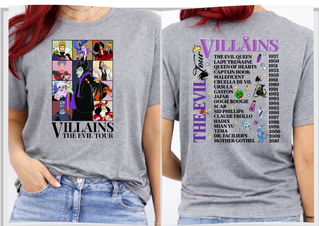 Villains The Evil Tour Disney t-shirt, Disney fashion, Disney clothes, Disney tops, Disney tee, Disney lover