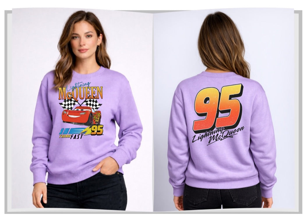 Lighting McQueen Disney Sweatshirt – Cozy Graphic Crewneck, Unisex Disney Style Jumper