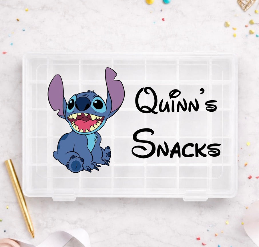 Personalised Stitch Disney Snack Box, Disney-Themed Snack Boxes, Travel Day Snack Box