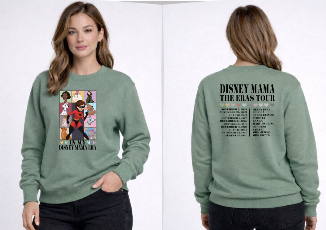Disney Mama Era Tour Disney Sweatshirt – Cozy Graphic Crewneck, Unisex Disney Style Jumper