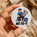 Mr Fix-It Plumber Badge | Plumber Pin Badge | Plumbing Gift | Tradesman Button Badge | DIY Lover Gift | Handyman Badge