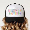 Kids Neurodiverse Universe Trucker Cap | Autism Acceptance Snapback Hat | Neurodiversity Awareness Mesh Baseball Cap | Adjustable Kids Cap
