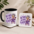 Retired and Ready to Gossip Mug & Coaster Set | Funny Retirement Gift | Retired Mug | Retirement Present for Her | Novelty Coffee Mug