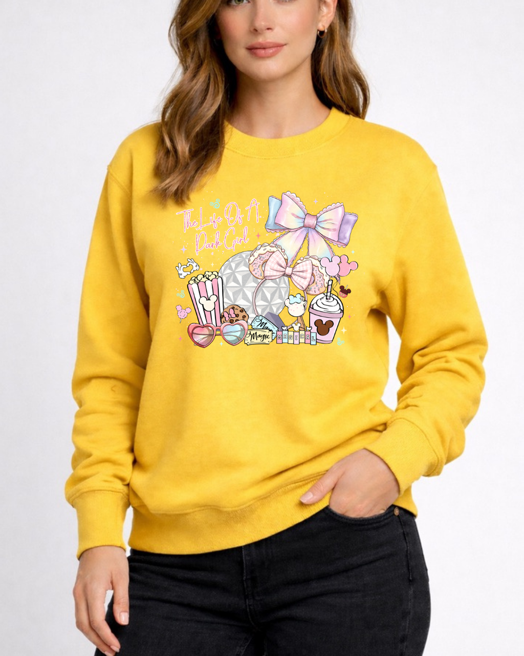 The Life Of A Park Girl Disney Sweatshirt – Cozy Graphic Crewneck, Unisex Disney Style Jumper