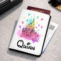 Personalised Balloon Castle Disney Passport Cover | Family Holiday Passport Holder | Custom Travel Wallet | Magical Holiday Gift | Personalised Passport Cover