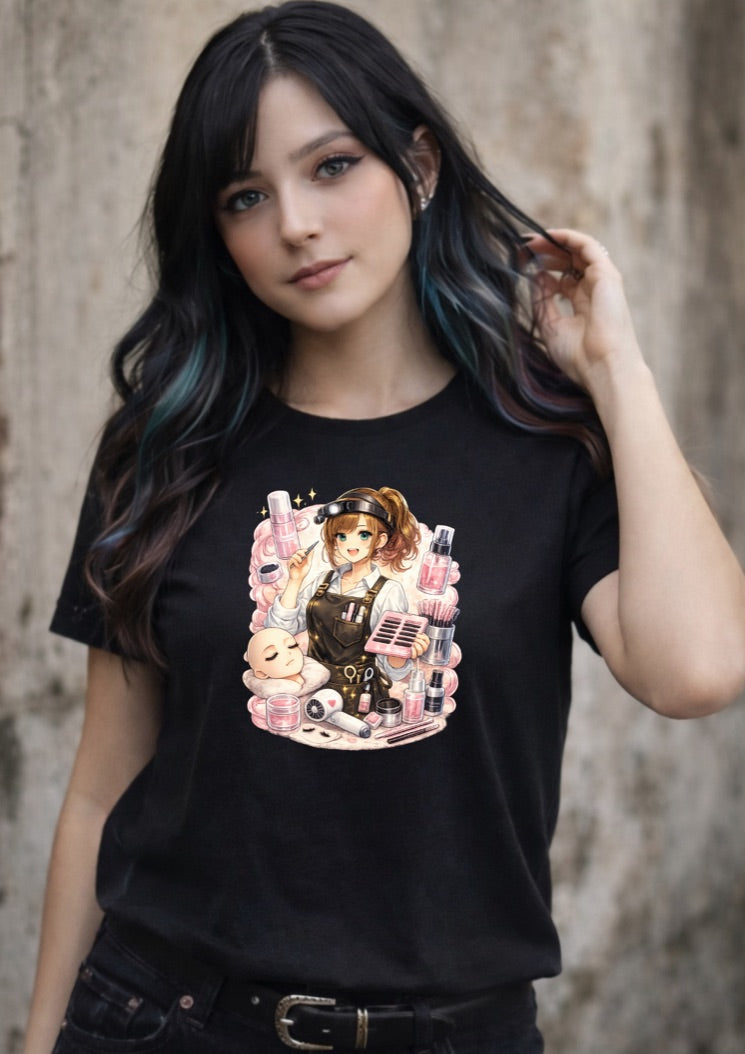 Cute Anime Esthetician Graphic T-Shirt – Lash Tech Girl Tee | Soft Cotton Unisex Shirt