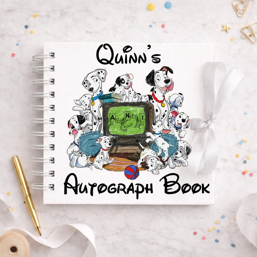 Personalised 101 Dalmatian Disney Autograph Book, Personalised Disney World Trip, Gift For Disney Trip, Disney World Autograph Book