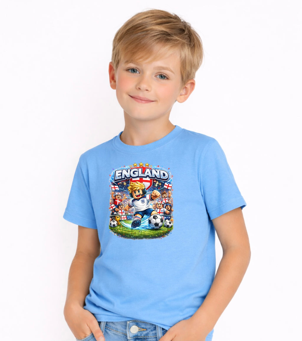 Kids England Football T-Shirt – England Soccer Graphic Tee | Youth Football Fan Shirt