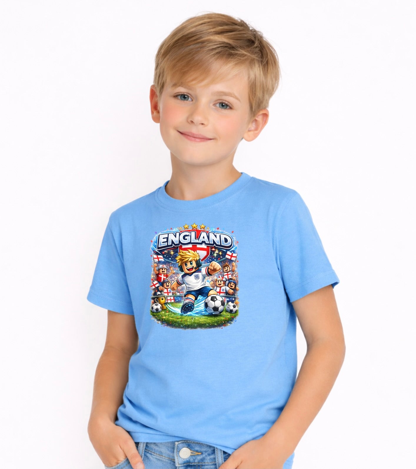 Kids England Football T-Shirt – England Soccer Graphic Tee | Youth Football Fan Shirt