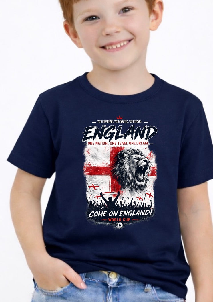 Kids England Football T-Shirt – Three Lions Youth Tee | England Fan Shirt for Boys & Girls