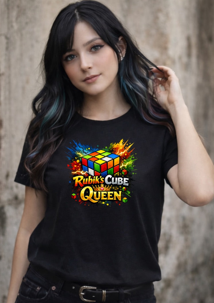 Rubik’s Cube Queen T-Shirt – Puzzle Lover Unisex Tee | Cute Gamer Math Brain Shirt