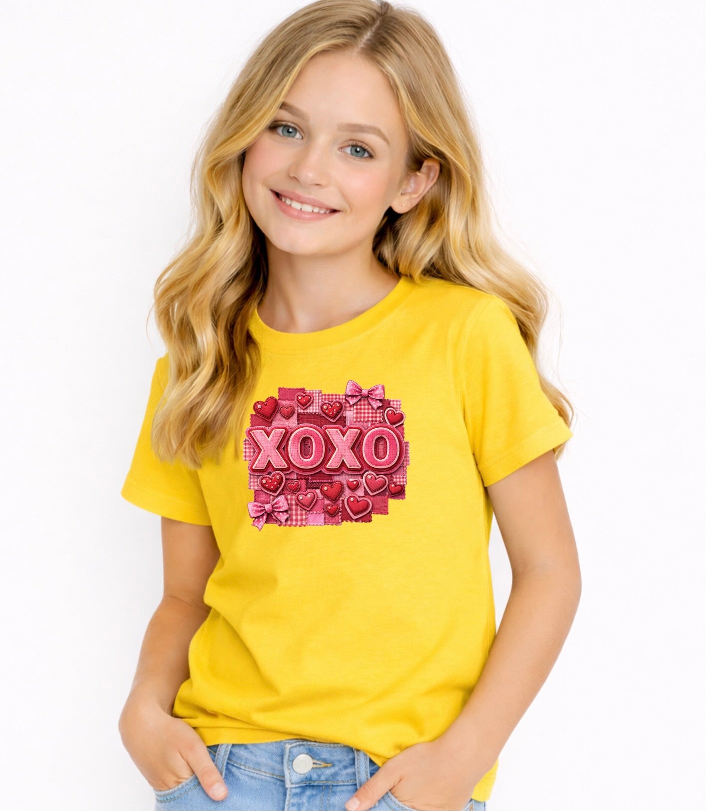 XOXO Kids Graphic T-Shirt – Cute Heart Design Girls Tee, Soft Cotton Youth Top