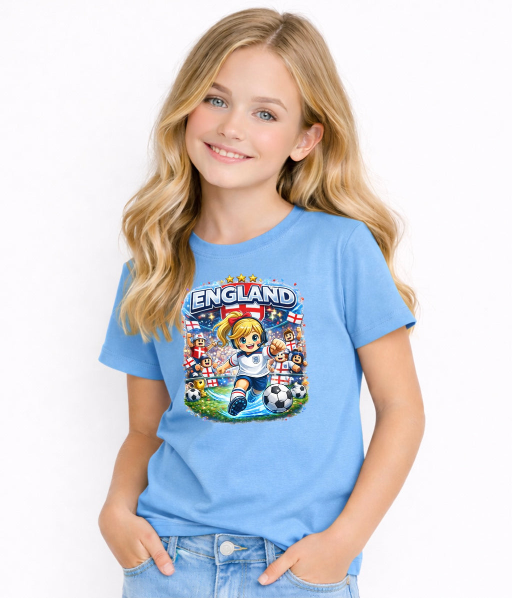 England Kids Football T-Shirt – Cute Soccer Fan Tee for Boys & Girls | Youth England Shirt
