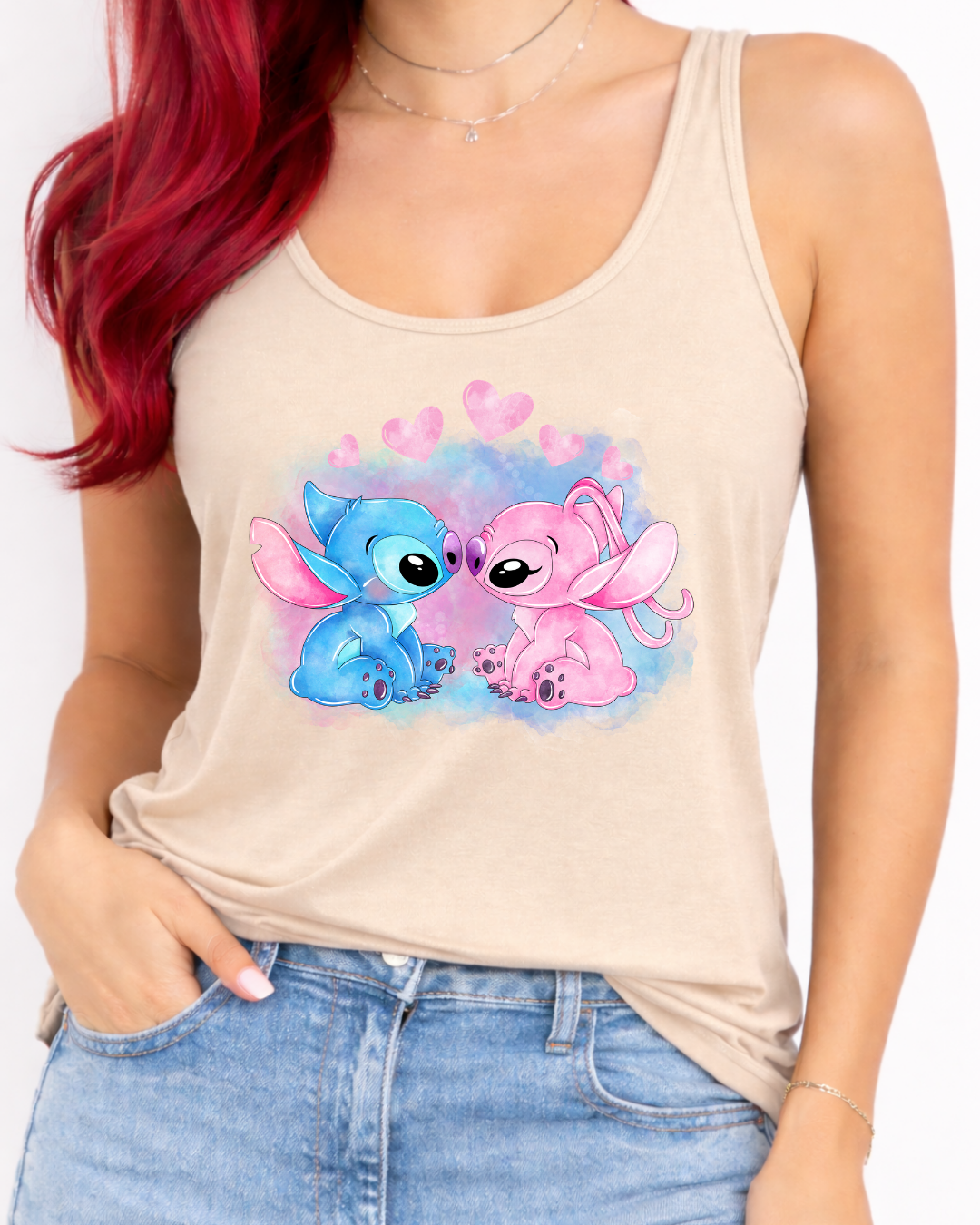 Stitch & Angel Disney Vest Top, Disney Tank Top Women, Disney World Outfit, Disney Holiday Shirt,