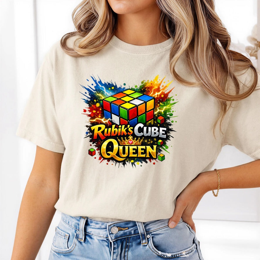 Rubik’s Cube Queen T-Shirt – Puzzle Lover Unisex Tee | Cute Gamer Math Brain Shirt