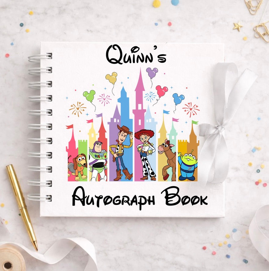 Personalised Toy Story Castle Disney Autograph Book, Personalised Disney World Trip, Gift For Disney Trip, Disney World Autograph Book