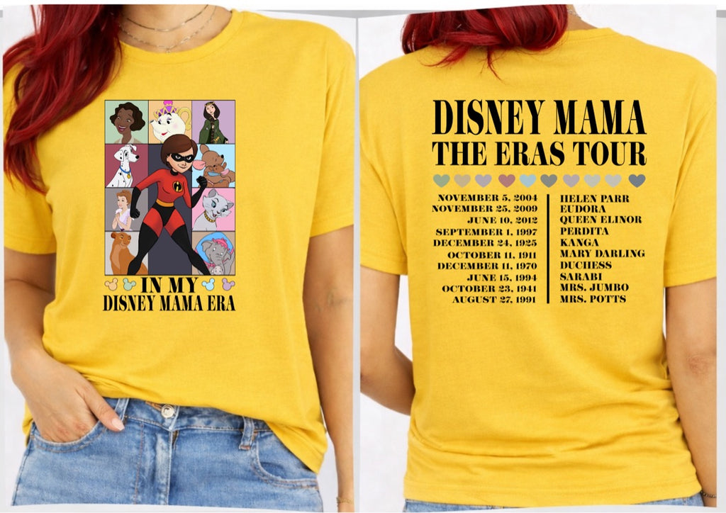 In My Mama Era Tour Front & Back Graphic T-Shirt – Magical Mom Character Tee