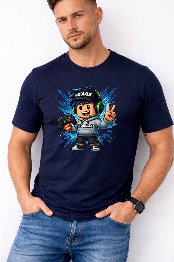 Chibi Gamer Boy Graphic T-Shirt – Cute Gaming Controller Unisex Tee - Soft Cotton Everyday Shirt