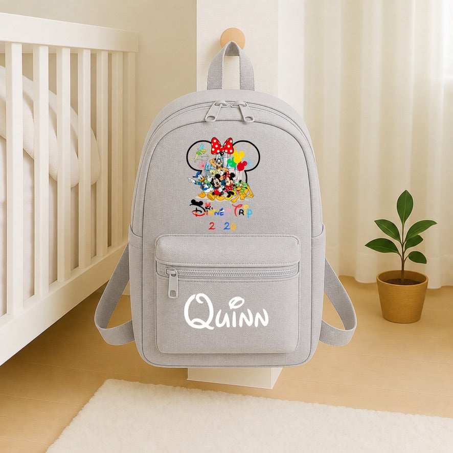 Personalised Minnie Disney trip 2026 Backpack – Custom Name School Bag | Kids Nursery Backpack | Personalised Children's Rucksack | Travel Bag | Gift for Boys & Girls