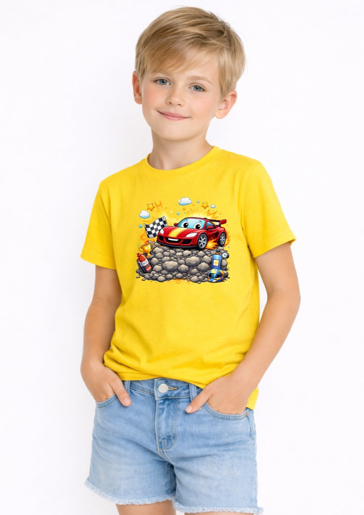 Race Car Kids T-Shirt – Cool Red Racing Car Graphic Tee for Boys