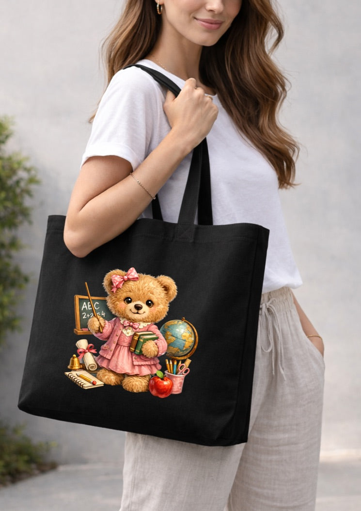Teacher Teddy Bear Tote Bag