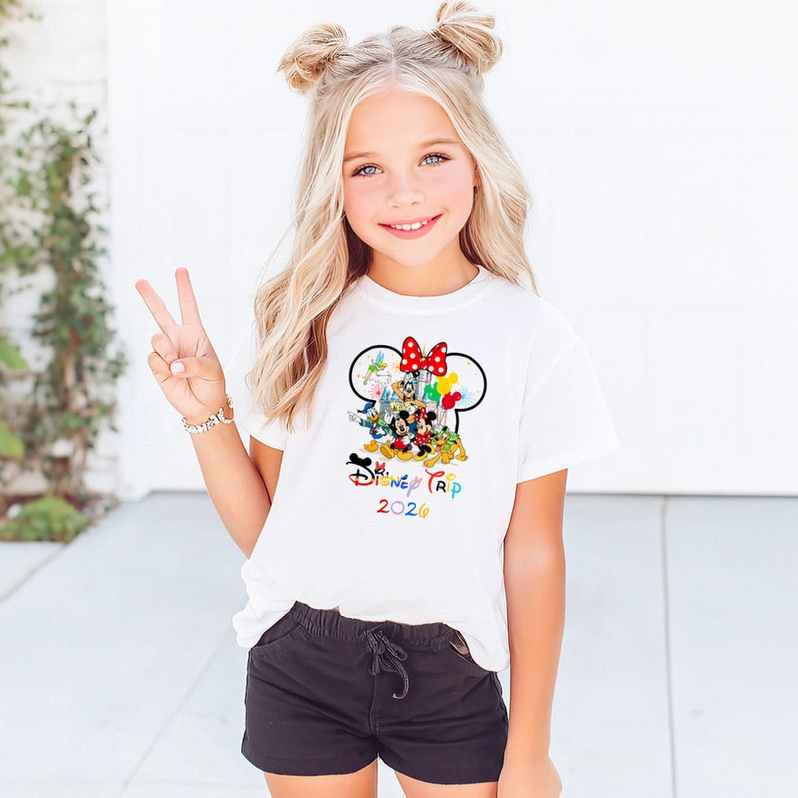 Minnie Mouse Disney Trip 2026 Disney Kids T-Shirt | Disney Everyday Tee | Disney Outfit