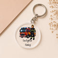 Personalised Firefighter Keyring | Custom Fire Engine Acrylic Keychain | Firefighter Gift | Emergency Services Keyring | Personalised Name Gift