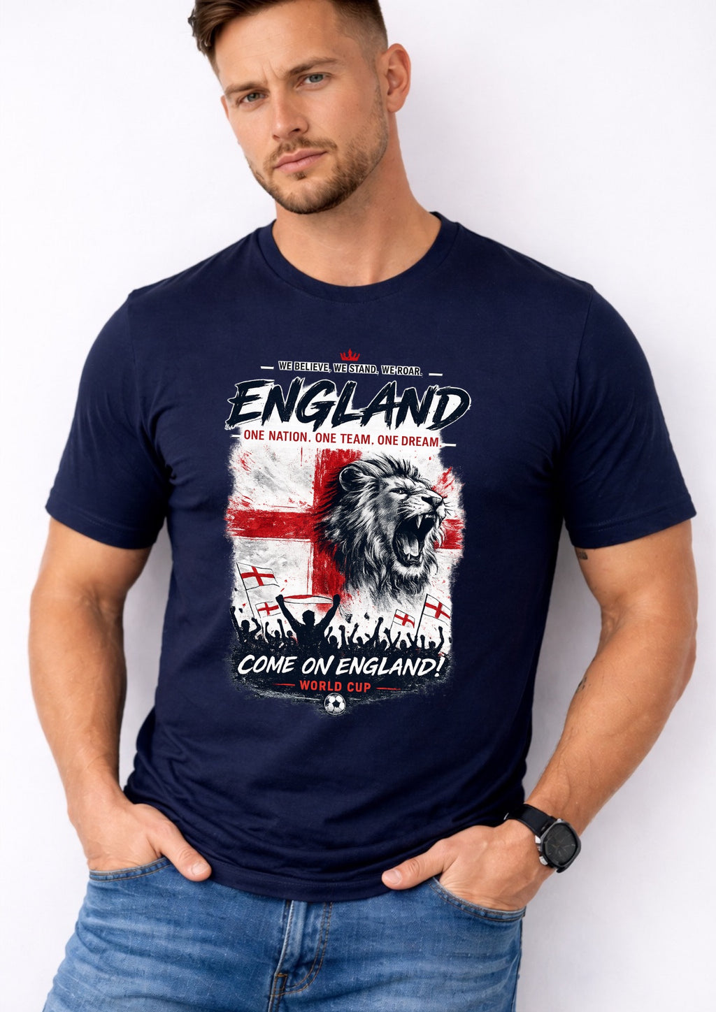 England Football T-Shirt – Three Lions Fan Tee | Unisex Supporter Shirt