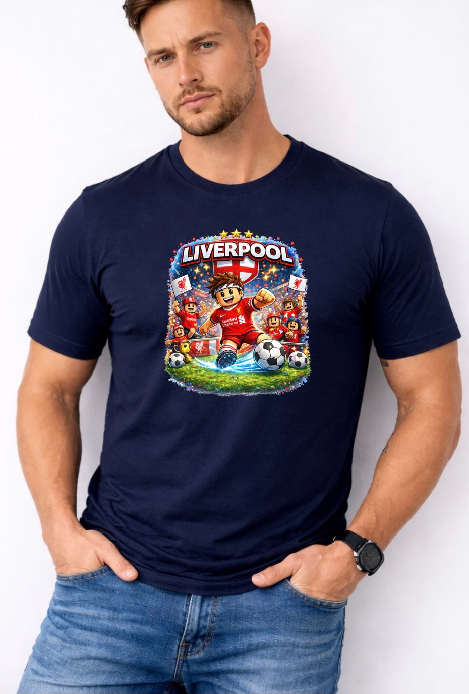 Liverpool Football Fan Graphic T-Shirt – Cartoon Soccer Supporter Unisex Tee - Match Day Shirt