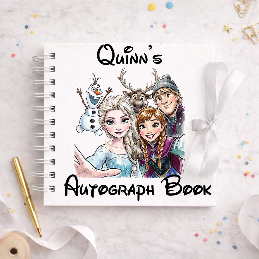 Personalised Frozen Selfie Disney Autograph Book, Personalised Disney World Trip, Gift For Disney Trip, Disney World Autograph Book