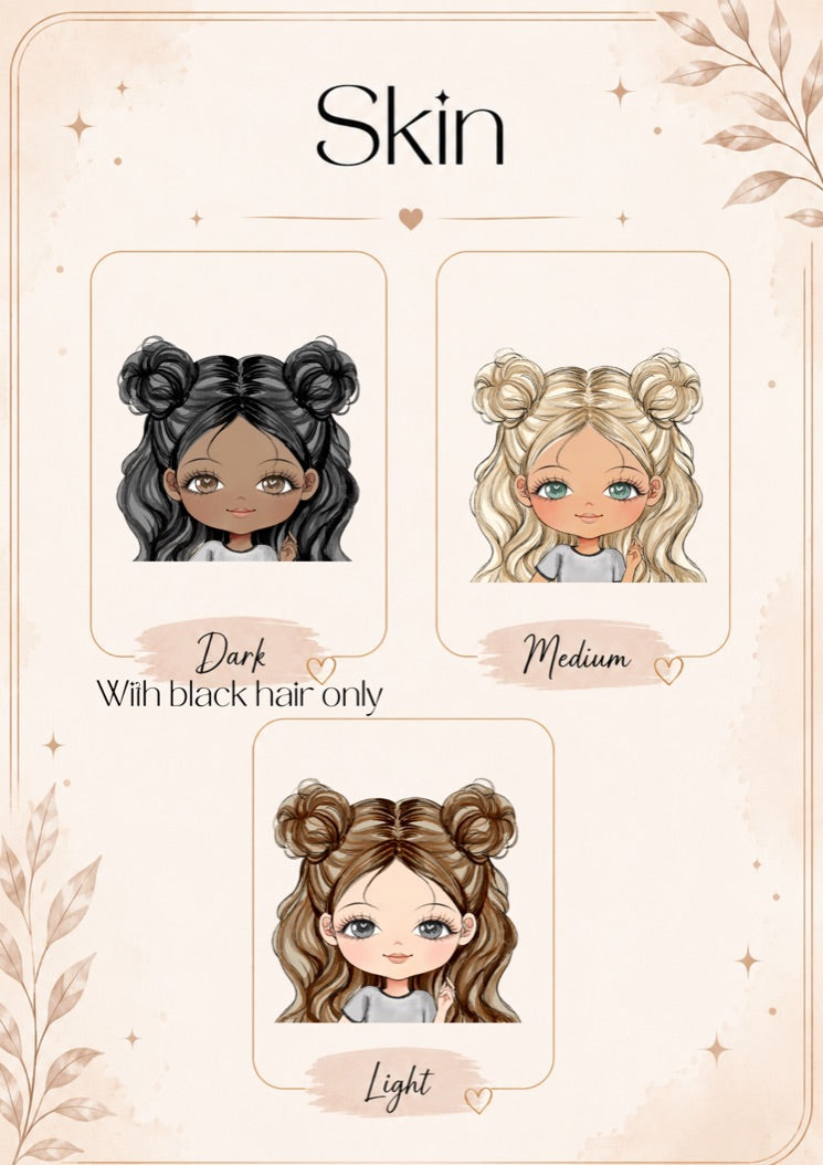Personalised Space Bun Girl Keyring | Custom Name Keyring | Bag Tag Gift