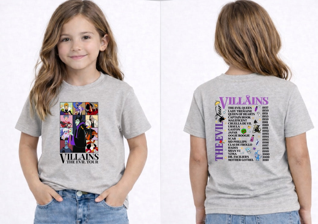 Villains The Evil Tour Disney Kids T-Shirt | Disney Everyday Tee | Disney Outfit