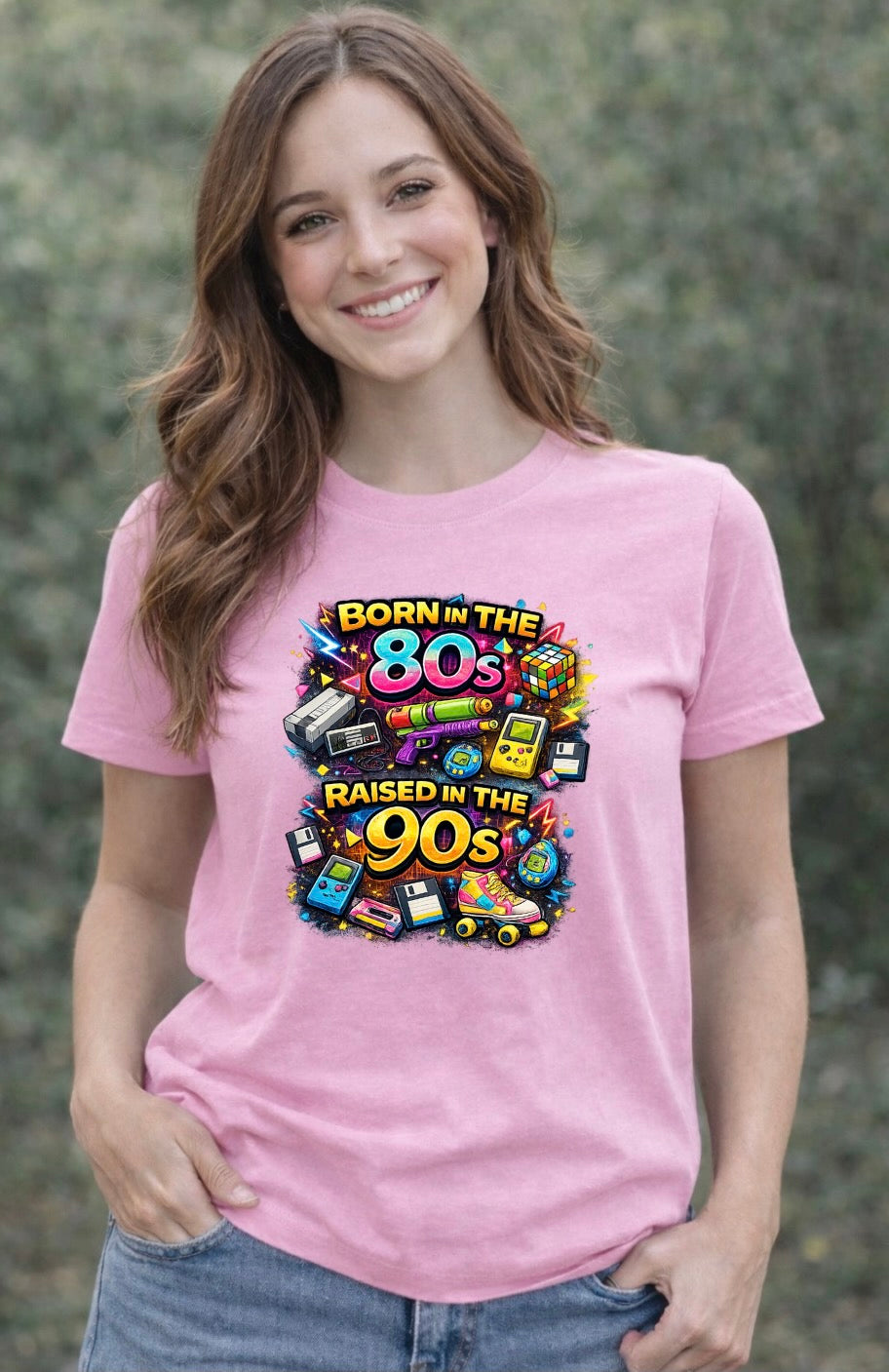 Born in the 80s Raised in the 90s T-Shirt – Retro 80s 90s Nostalgia Unisex Tee | Vintage Childhood Graphic Shirt