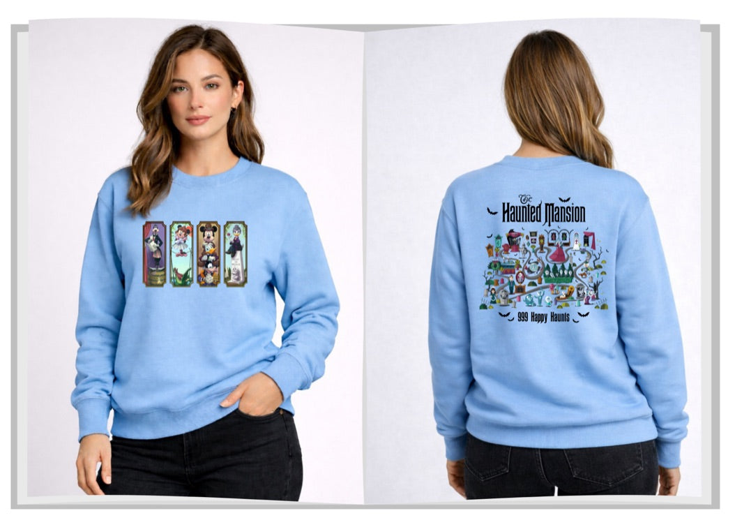 Haunted Mansion Disney Sweatshirt – Cozy Graphic Crewneck, Unisex Disney Style Jumper