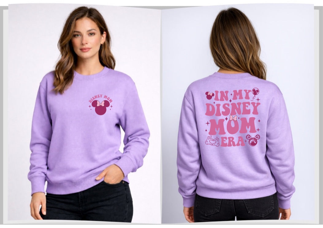 In My Disney Mom Era Disney Sweatshirt – Cozy Graphic Crewneck, Unisex Disney Style Jumper