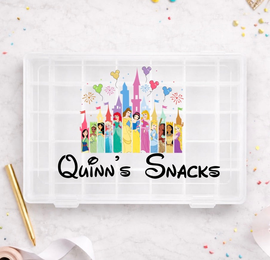 Personalised Princess Castle Disney Snack Box, Disney-Themed Snack Boxes, Travel Day Snack Box
