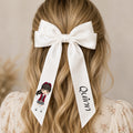 Personalised Fringe School Girl Hair Bow | Custom Name Hair Bow | School Uniform Bow | Girls Ribbon Bow | Personalised Hair Accessory | Back to School Gift