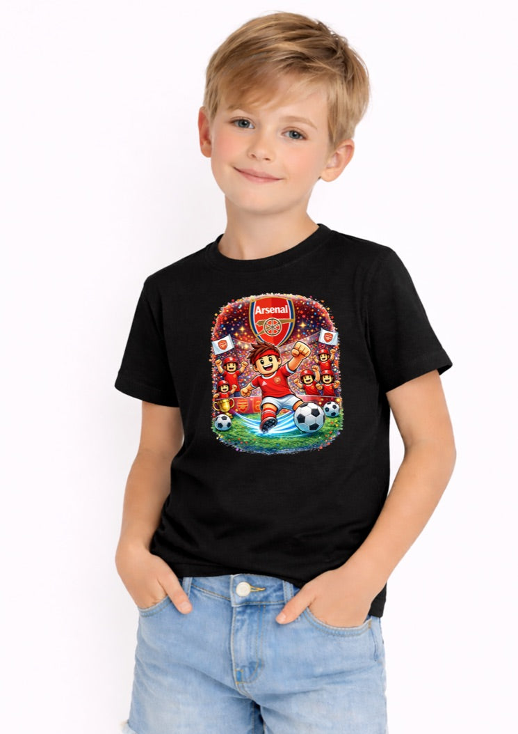 Arsenal Footballer Kids Unisex Graphic T-Shirt - Comfortable Everyday Tee