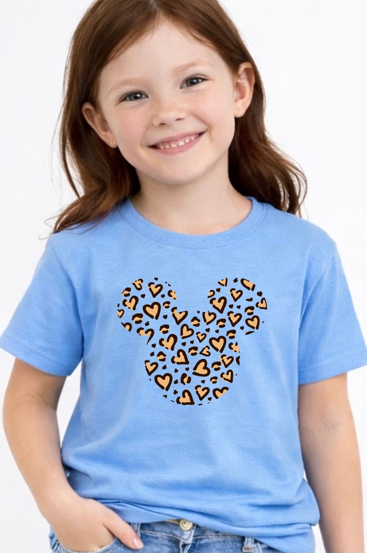 Leopard Print Micky Mouse Disney Kids T-Shirt | Disney Everyday Tee | Disney Outfit