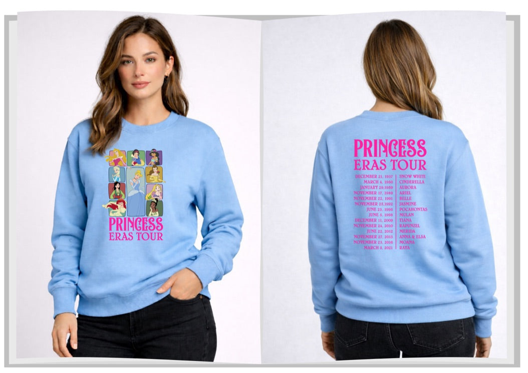 Princess Era Tour Disney Sweatshirt – Cozy Graphic Crewneck, Unisex Disney Style Jumper