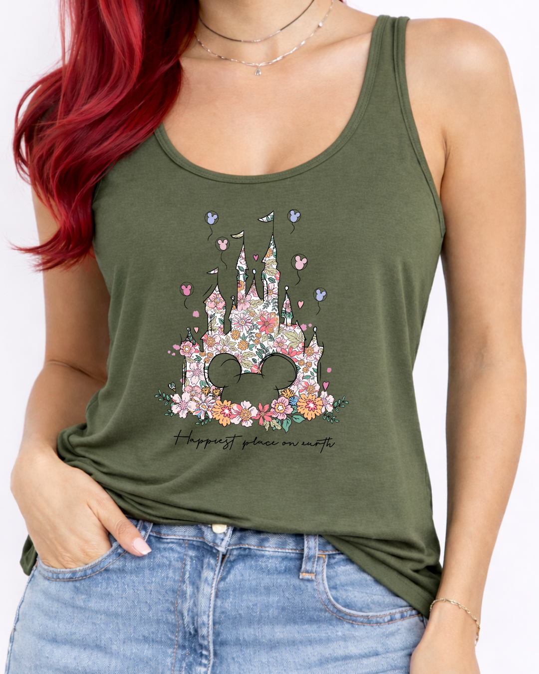 Flower Castle Happiest Place On Earth Disney Vest Top, Disney Tank Top Women, Disney World Outfit, Disney Holiday Shirt, (Copy)