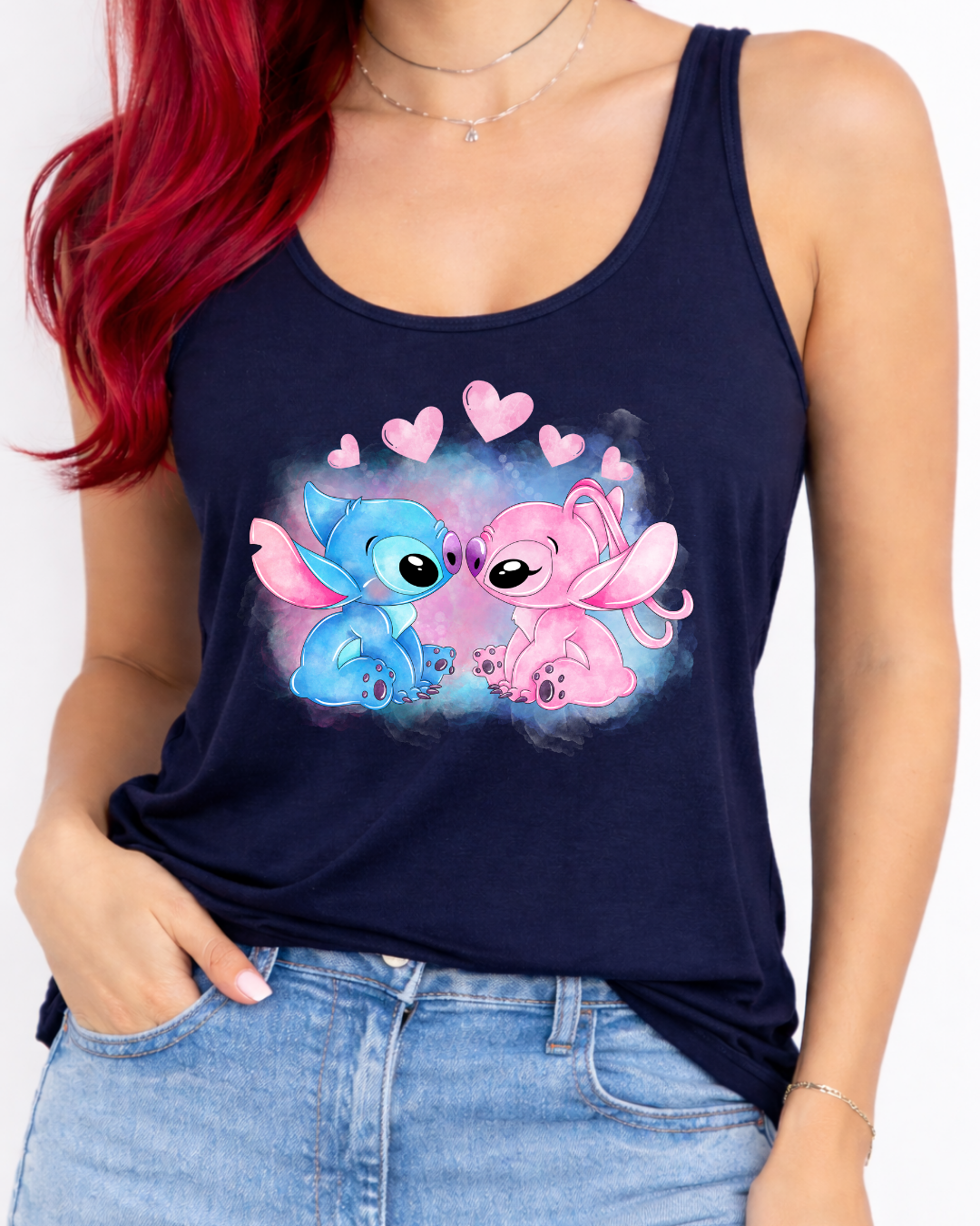 Stitch & Angel Disney Vest Top, Disney Tank Top Women, Disney World Outfit, Disney Holiday Shirt,