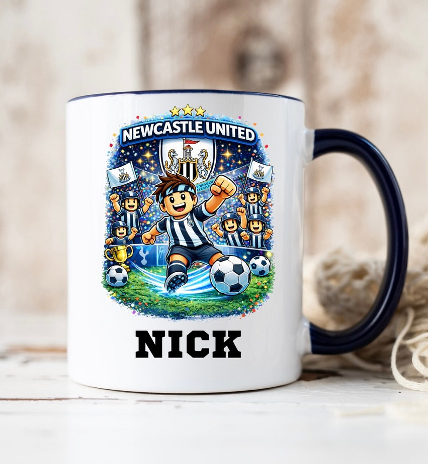 Personalised Newcastle United Coffee Mug – Custom Name Ceramic Cup