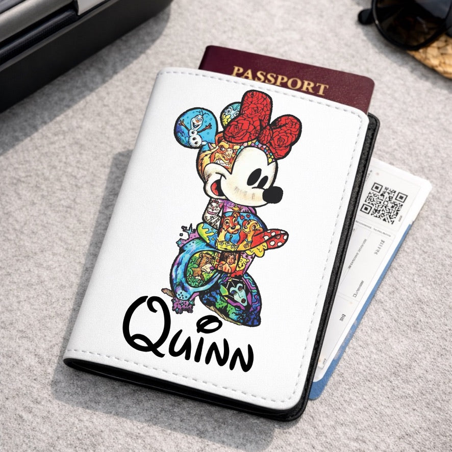 Personalised Minnie Mouse Disney Passport Cover | Family Holiday Passport Holder | Custom Travel Wallet | Magical Holiday Gift | Personalised Passport Cover