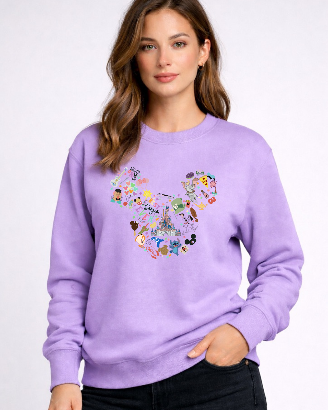 All Things Disney, Disney Sweatshirt – Cozy Graphic Crewneck, Unisex Disney Style Jumper