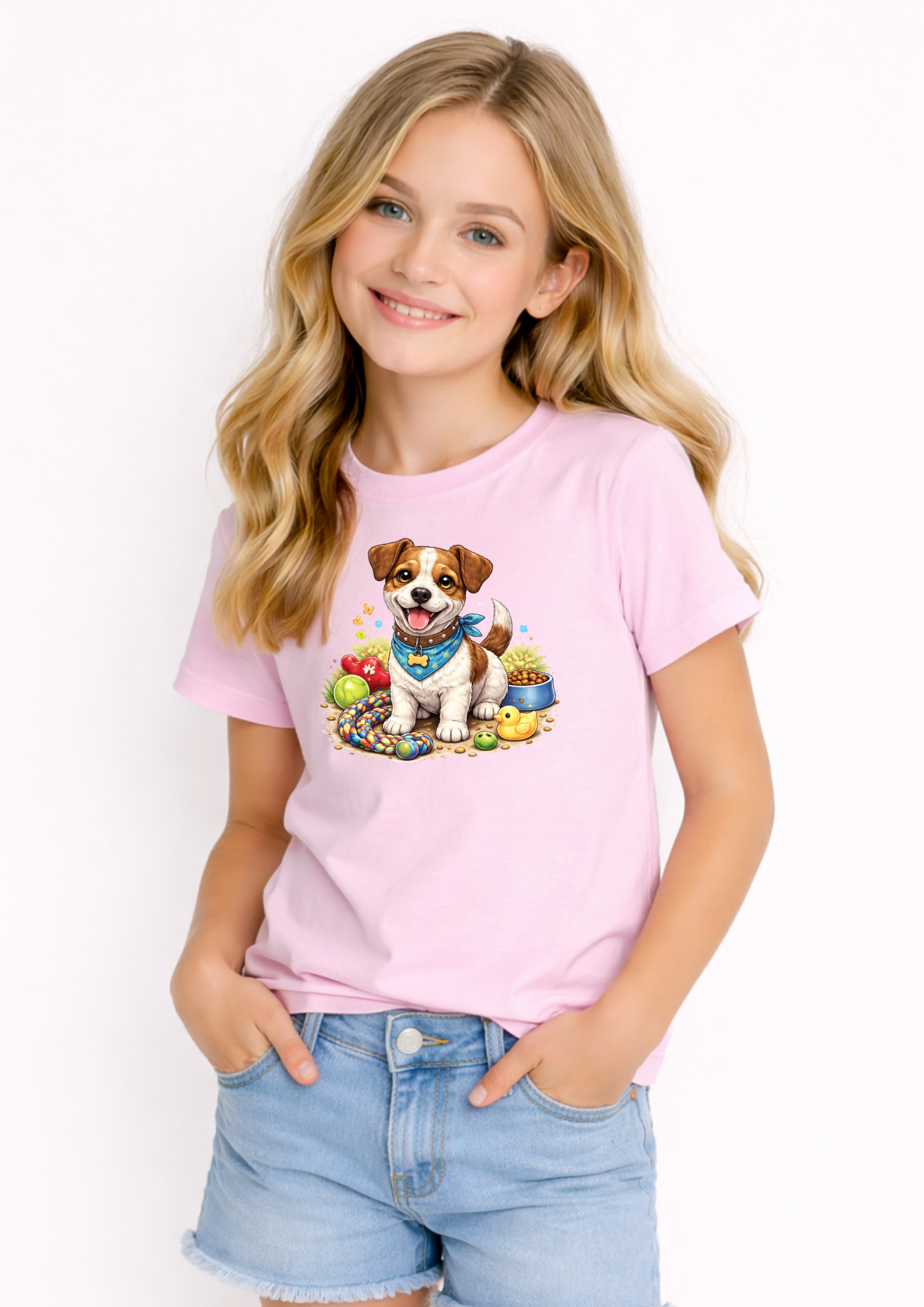 Cute Jack Russell Terrier Kids T-Shirt – Adorable Puppy Dog Graphic Tee for Girls