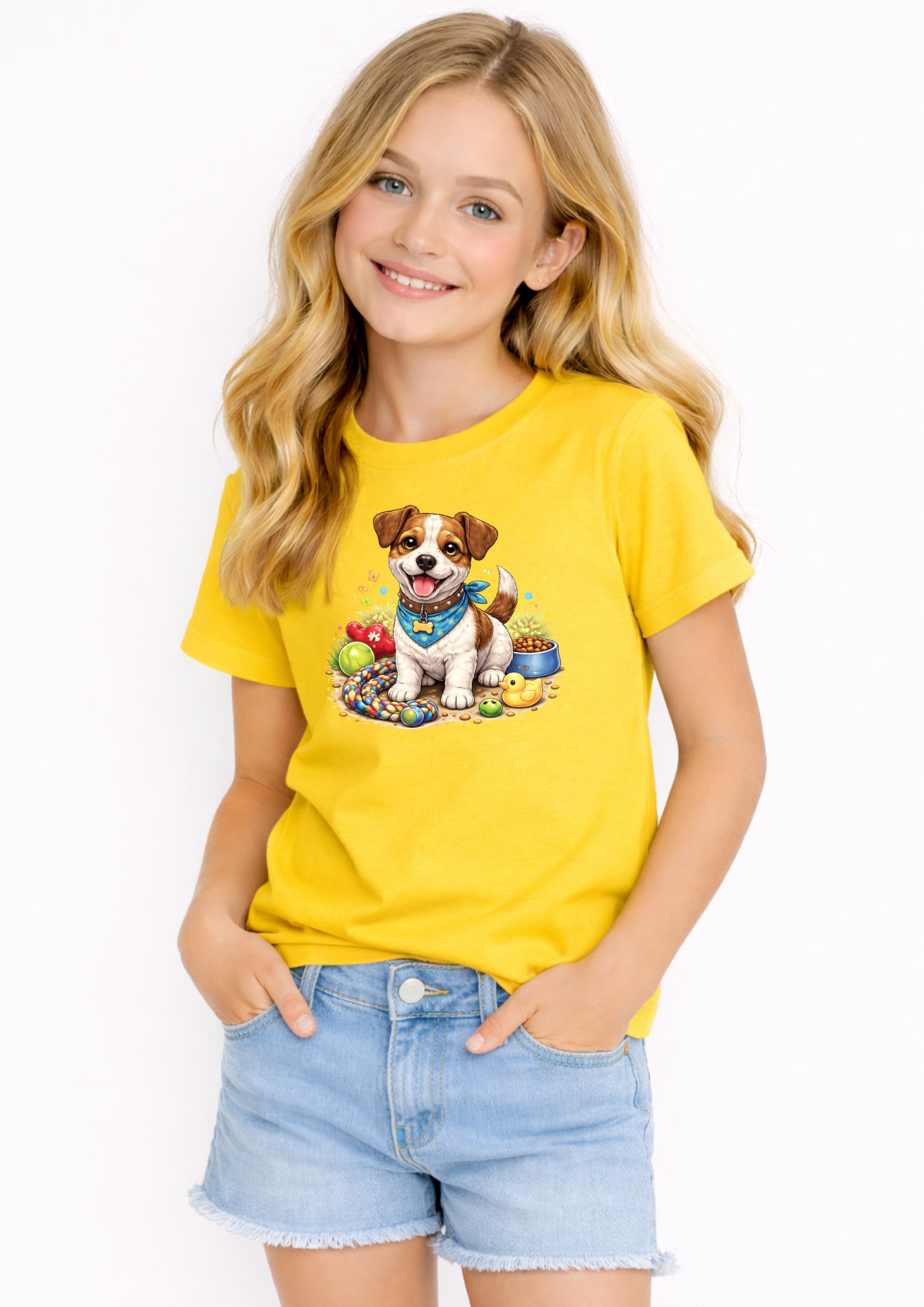 Cute Jack Russell Terrier Kids T-Shirt – Adorable Puppy Dog Graphic Tee for Girls