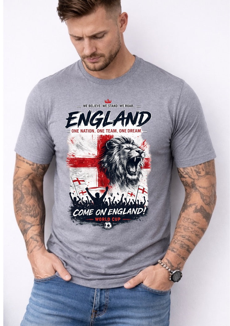 England Football T-Shirt – Three Lions Fan Tee | Unisex Supporter Shirt